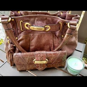 Authentic JUICY COUTURE Plum Leather Purse+Wallet